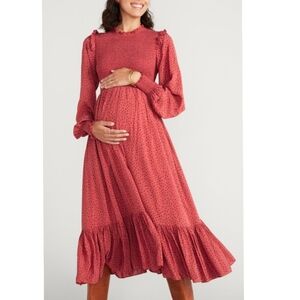 Hatch Red Polka Dot Maternity Dress